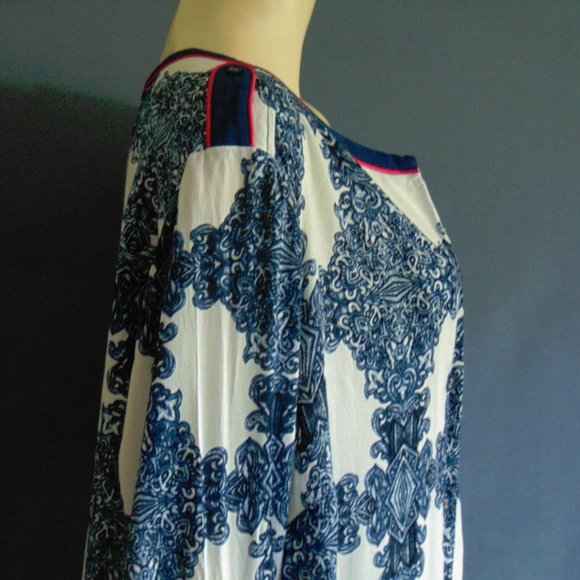 Soft Surroundings Cobalt Blue Pattern Tunic XL - Picture 4 of 5